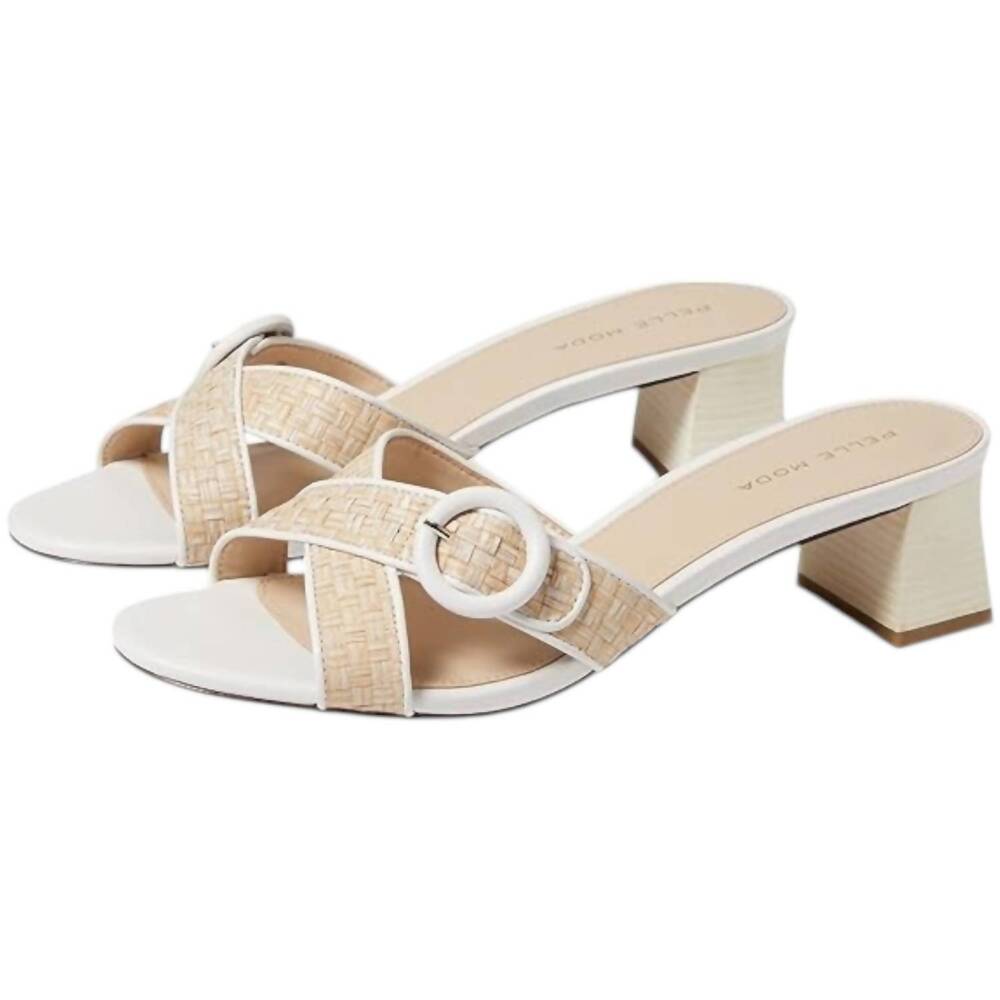 NEW PELLE MODA women's thana heels in white washed basket